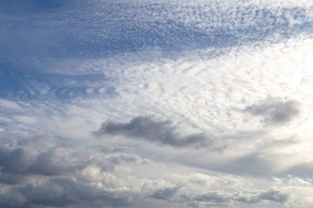 istock Sky with windy weather clouds scattered by harsh wind. Windy weather concept. Climate change background. 1326395198