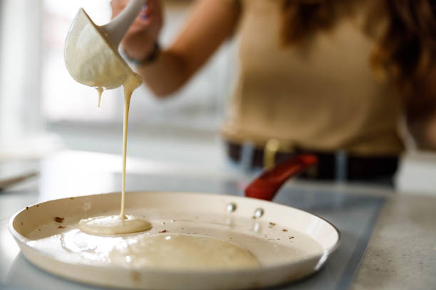 istock Close up of making pancakes. 1326397381