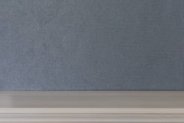 istock Blue wall and white wooden surface, grunge background, template 1326398298