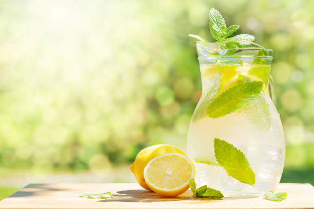 istock Fresh homemade lemonade with lemon and mint 1326398444