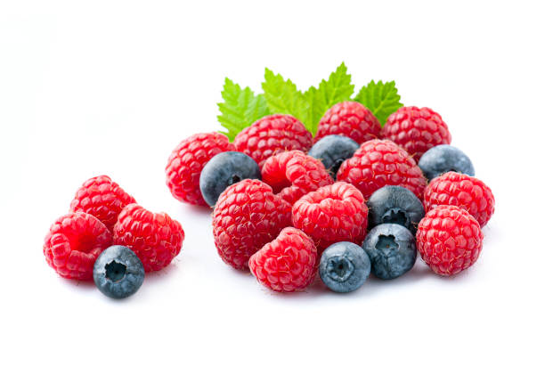 istock Sweet raspberries with blueberries 1326398458