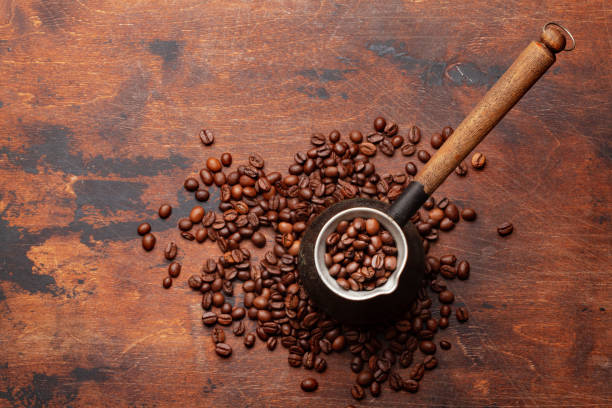 istock Roasted coffee beans and Turkish jezve 1326398829