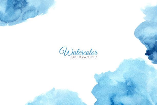 istock Hand painted of blue stain abstract watercolor background. 1326402274