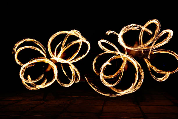 istock Fire show, rotation of fire 1326403263