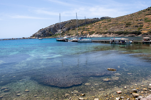 Military port in the ancient city of Knidos, the junction of the Mediterranean and Aegean Seas. Datca, Mugla, Turkey.