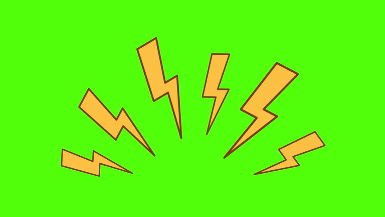 Flash of lightning. Electric discharge or anger concept. 4K animation with alpha channel