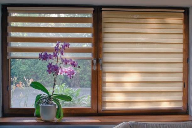 istock Window roller, duo system day and night.  Cozy home interior. 1326413919