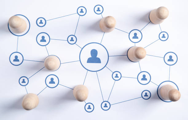 istock Social media networking. Wooden human figures 1326415399