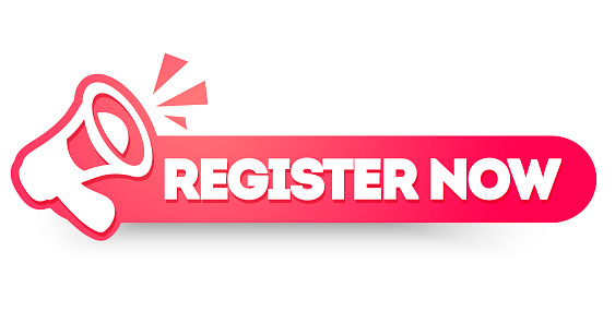 Republic Now Sign Vector Illustration Register Now Label With Megaphone Stock ...