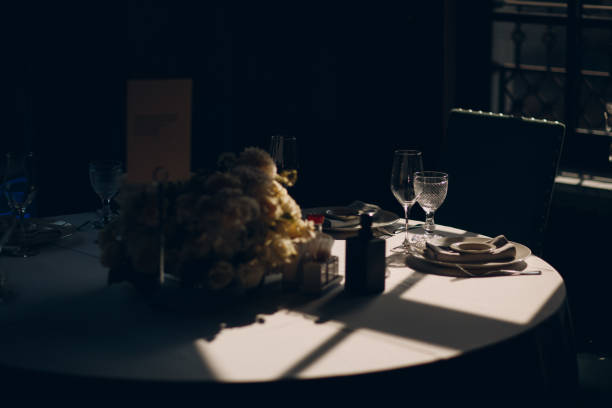 istock beautiful shape empty wine glass on table in restaurant decor 1326420667