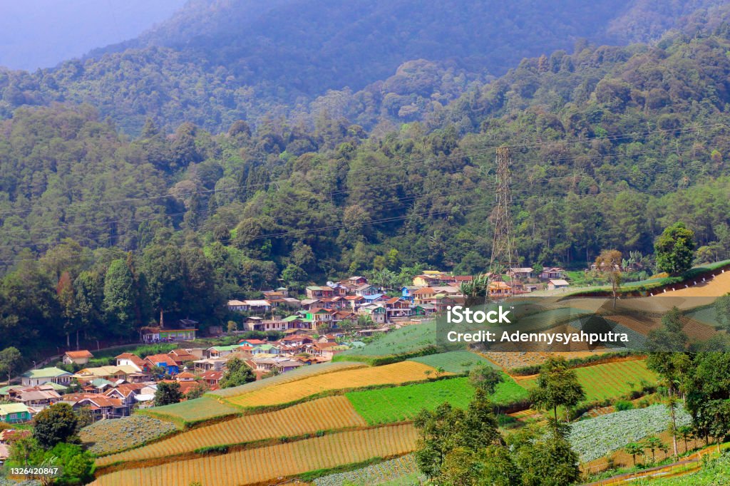 Java Village Rural Life Agricultural Village In West Java With Mountains Indonesia Stock Photo ...