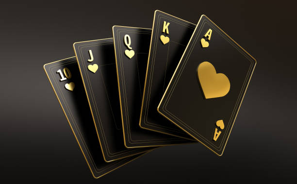 casino poker backjack baccarat set cartes 3d rendu illustration - or couleur photos et images de collection