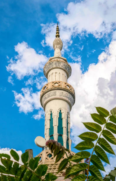 istock Minaret of an ancient mosque against a blue sky 1326427556