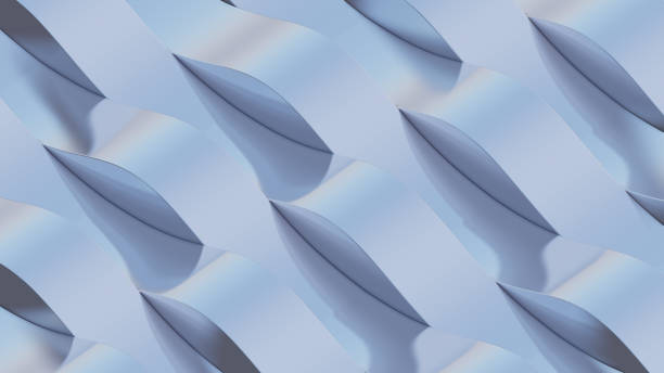 istock Metal stripes in waves. 3D illustration 1326428973