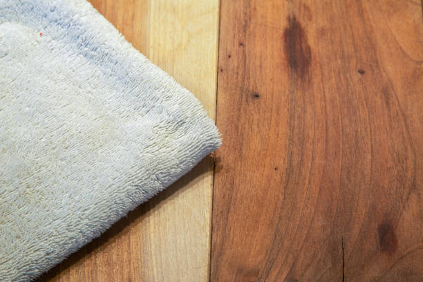 istock Hand towel on wooden board 1326429330