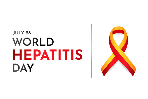 World Hepatitis Day card with awareness symbol. Vector illustration. EPS10