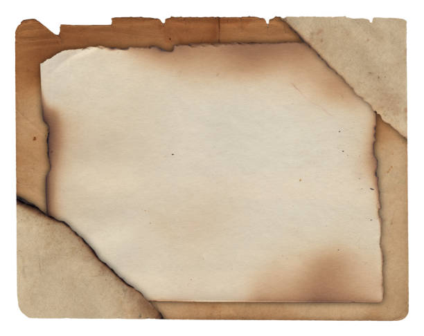 istock Old paper with scratches and stains texture isolated 1326433488