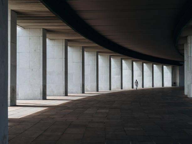 istock architectural gallery - footpath under the roof, geometry in the frame 1326435848