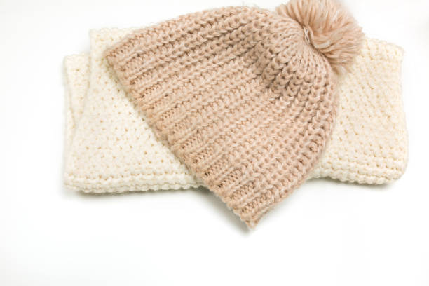 istock Knitted hat and scarf isolated on white background 1326437180