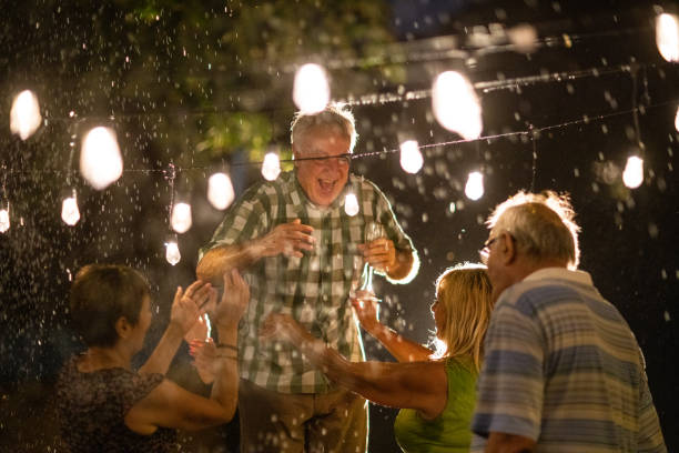 istock Summer rain won't stop us to partying 1326439293