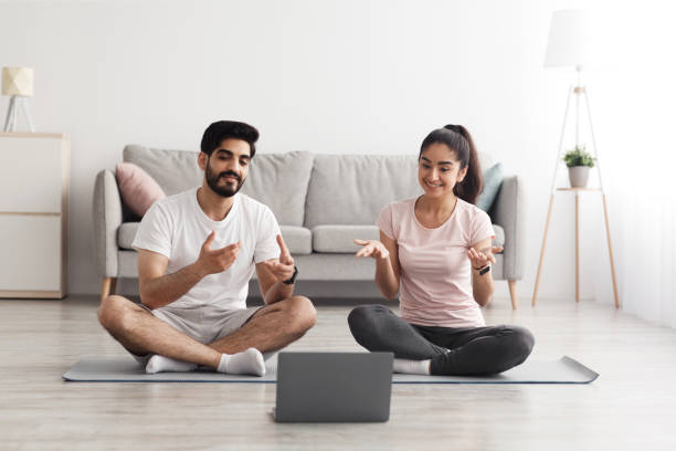 istock Modern coaches have online chat with class, workout at home, covid-19, new normal, social distancing 1326444988