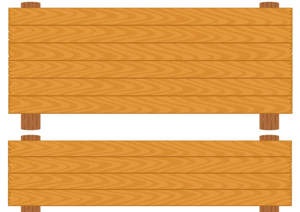 zestaw długich drewnianych ramek na tablice - backgrounds wood pattern wide stock illustrations