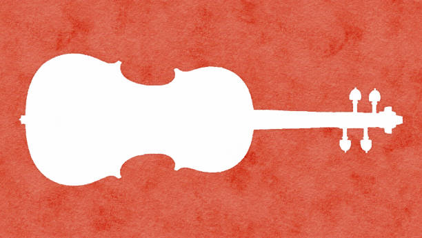 violin silhouette watercolor hand drawn style art illustration