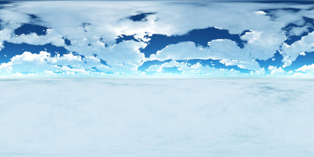 istock Seamless sky panorama 360 degrees angle view with zenith and clouds for use as sky dome. 3d render illustration 1326446141