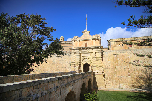 Town gate in old town Mdina, Malta