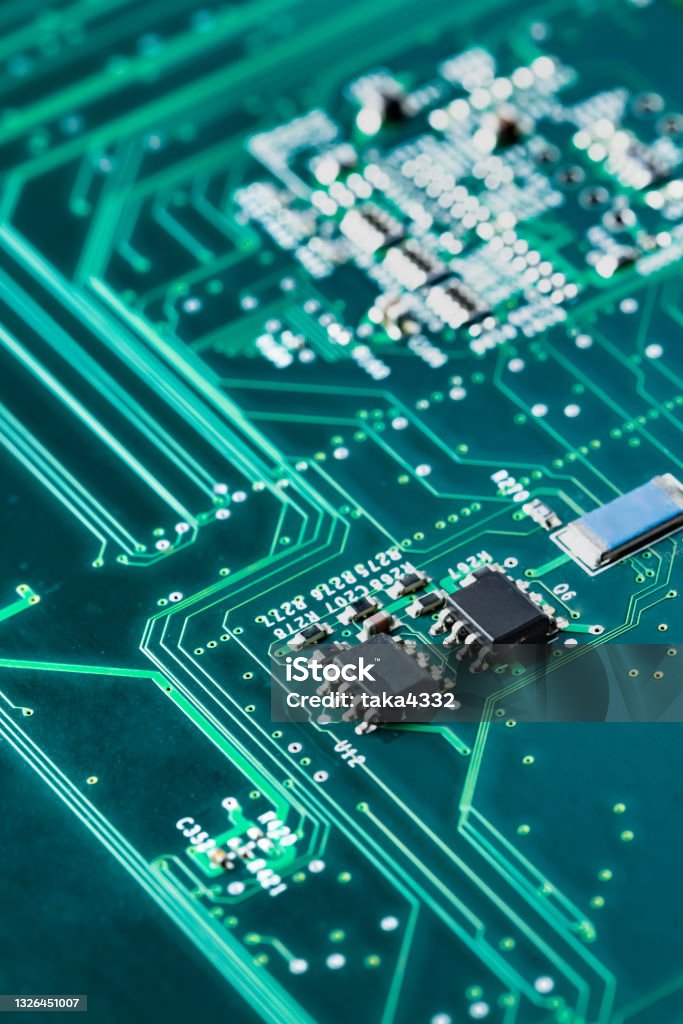 Complex Electronic Circuits And Components Of A Computer Stock Photo ...