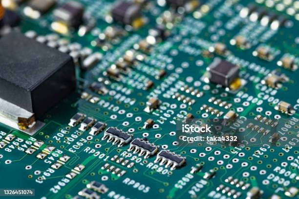 Complex Electronic Circuits And Components Of A Computer Stock Photo ...