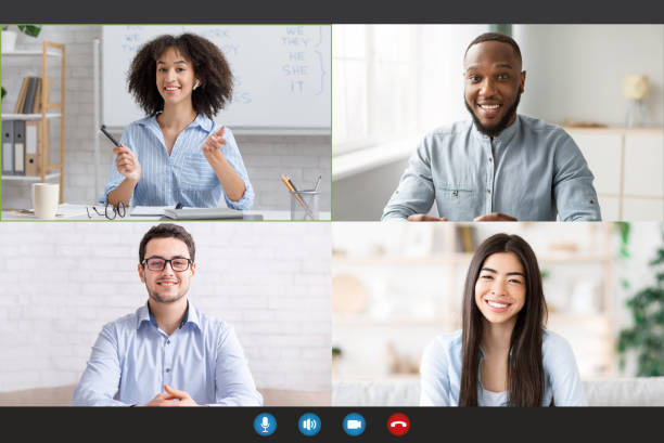 istock Tutor teaches students language remotely, new normal during covid-19 lockdown 1326452460