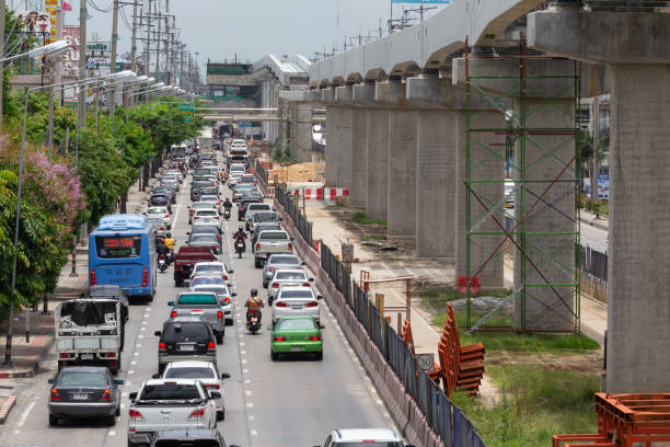 istock Traffic congestion during the construction of the train. 1326455617