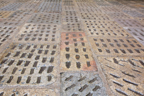 istock Old wet paving slabs after the rain 1326455787