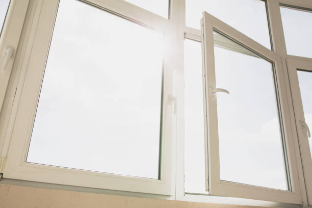 istock Closeup shot of plastic window witn sun light 1326455902