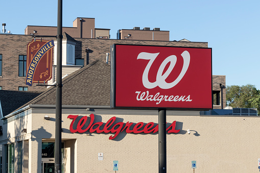Chicago - Circa May 2021: Walgreens Retail Location. Walgreens operates as the second-largest pharmacy store chain in the United States.