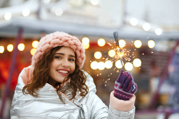 istock Glorious girl holding bengal lights 1326460215