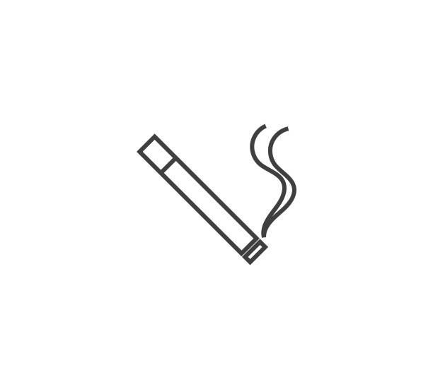 Smoking Cigarette Icon. Flat design style. Vector Illustration Smoking Cigarette Icon. Flat design style. Vector Illustration stop narcotics stock illustrations