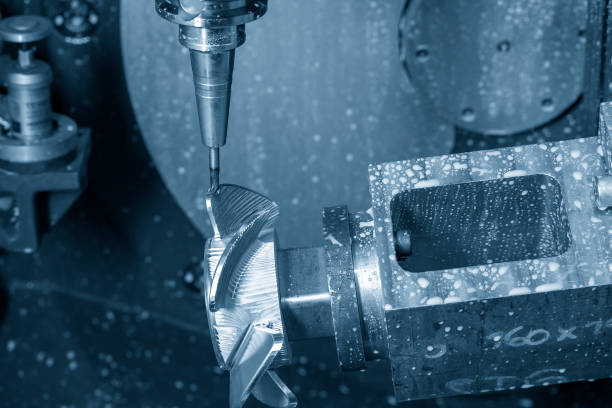 istock The 5-axis machining center cutting the boat propeller blade by solid ball end mill tool. 1326466367
