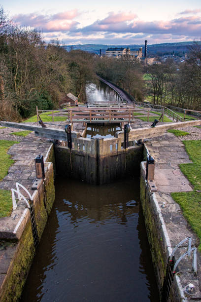 istock Evening light at Five Rise Locks in Bingley 1326467465
