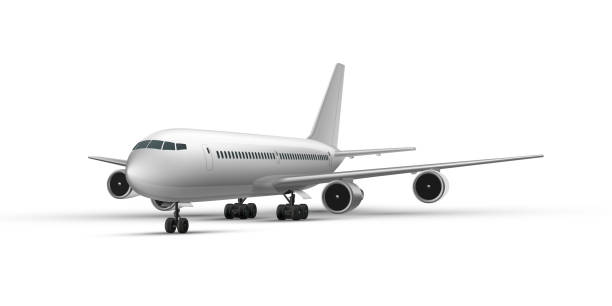 istock Realistic  standing airplane, jet aircraft or airliner perspective view. Detailed passenger air plane. 1326470429