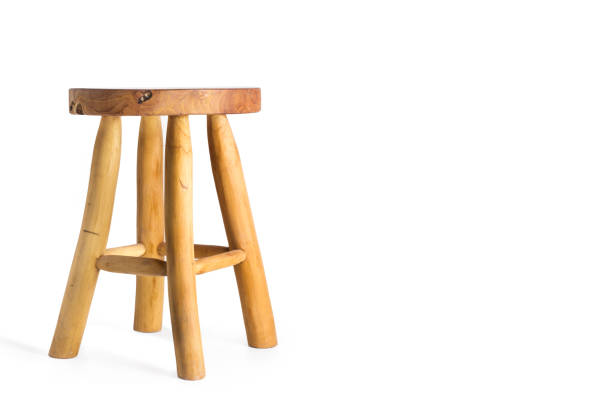 istock Wooden stool isolated on a white background 1326471337