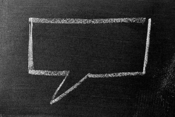 istock White color chalk hand drawing in square bubble speech shape with blank space on blackboard or chalkboard background 1326472870