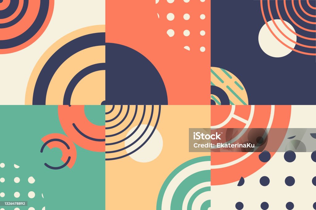 Vector Abstract Horizontal Background Bright Geometric Shapes And Forms ...