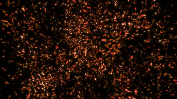 istock Blinking particles turbulent vortex. Swirl sparkles explosion background 1326480127