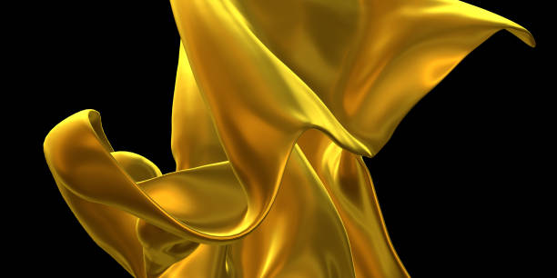 istock Golden ornate cloth gold leaf crumpled gold surface abstract background 3d illustration 1326481441