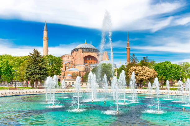 istock Hagia Sophia mosque with fountains 1326487594