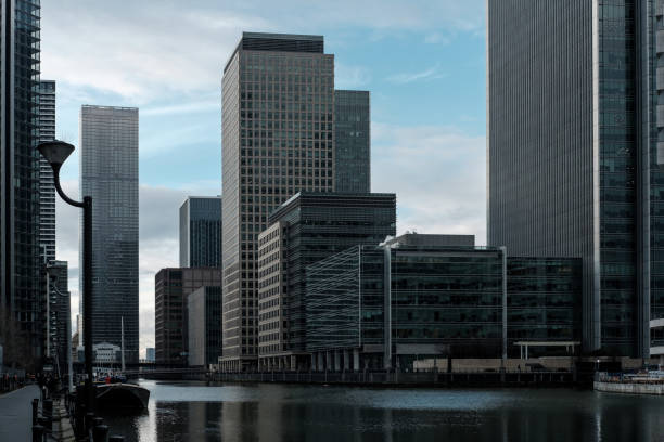 istock Canary wharf financial district london sunset. 1326488918