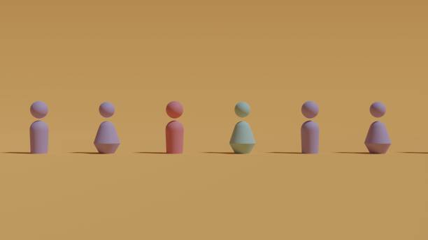 istock Line of Evenly Spaced Human Figures 1326489036