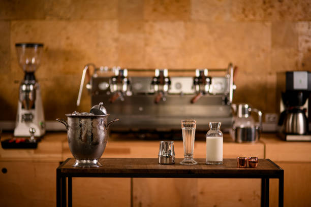 istock front view of table with kitchen equipment for making coffee and cocktails 1326492190
